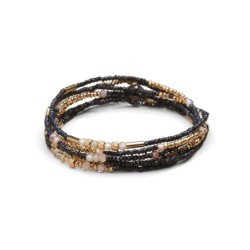 Bracelet élastique 6 tours & sautoir Tilda zircon jaune | Belle mais pas que