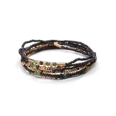 Bracelet élastique 6 tours & sautoir Tilda rubis zoïste | Belle mais pas que