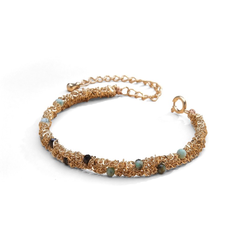 Bracelet Romy turquoise africaine & spinelle noir | Belle mais pas que
