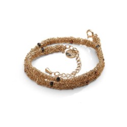 Bracelet 2 tours Romy spinelle noir & hématite marron cuivré | Belle mais pas que