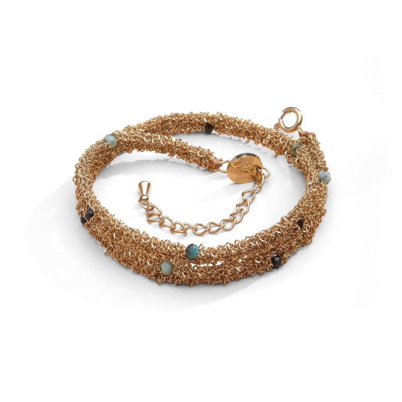 Bracelet 2 tours Romy turquoise africaine & spinelle noir | Belle mais pas que