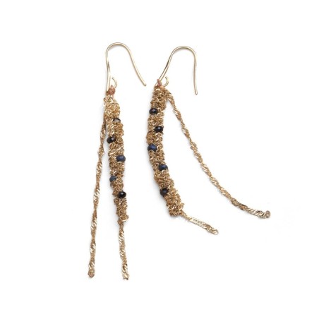 Boucles doreilles Romy spinelle noir & saphir | Belle mais pas que