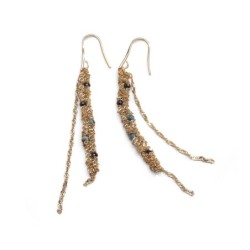 Boucles d’oreilles Romy spinelle noir & turquoise africaine | Belle mais pas que
