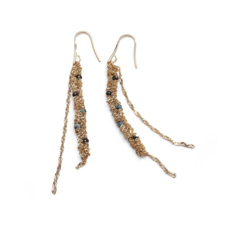Boucles d’oreilles Romy spinelle noir & turquoise africaine | Belle mais pas que