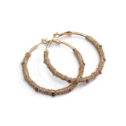 Créoles Romy tourmaline verte & agate rouge profond | Belle mais pas que
