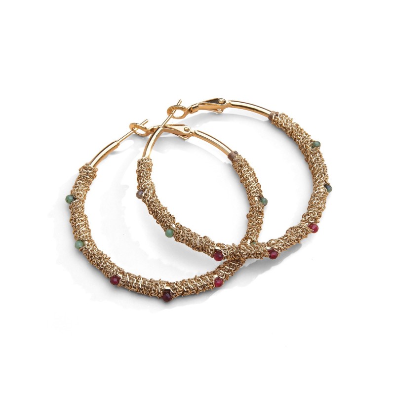 Créoles Romy tourmaline verte & agate rouge profond | Belle mais pas que