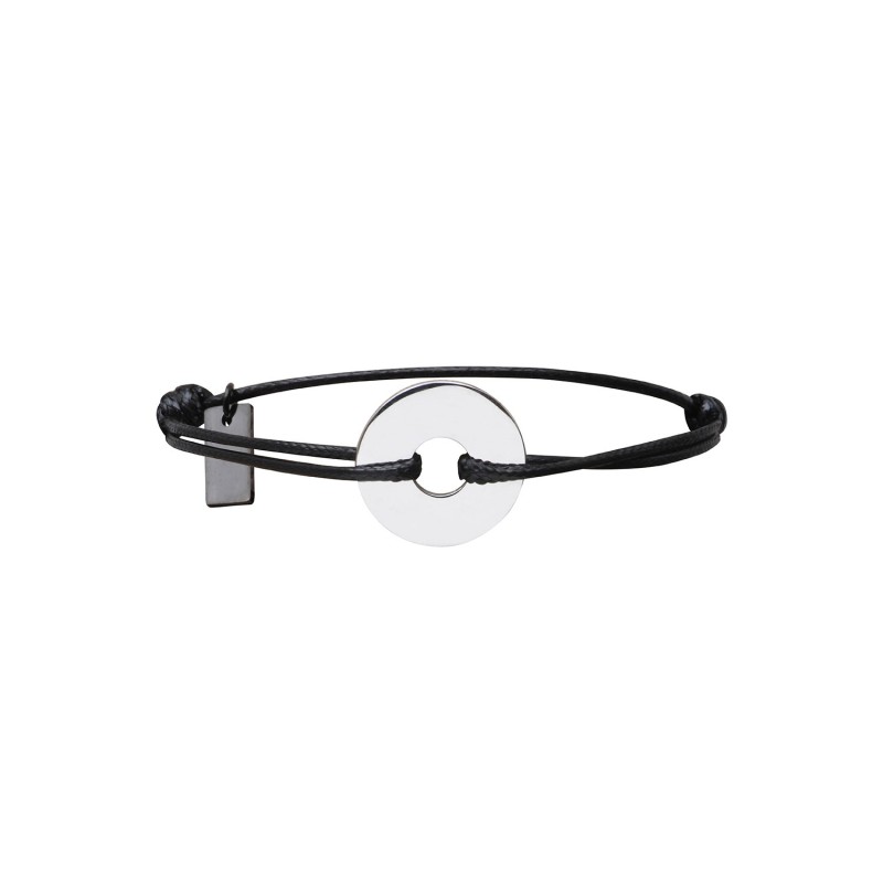 Bracelet Matteo noir disque | Bracelet homme | Belle mais pas que
