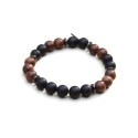 Bracelet Mika wood agate noire mat | Bracelet homme | Belle mais pas que