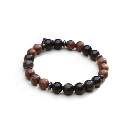 Bracelet Mika wood obsidienne | Bracelet homme | Belle mais pas que