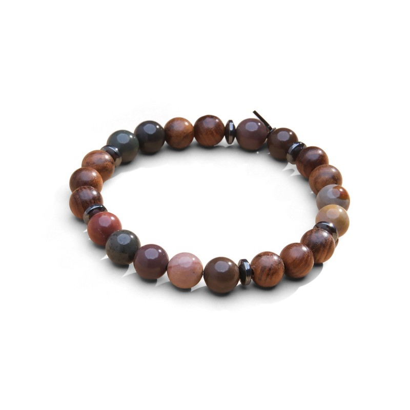 Bracelet Mika wood jaspe indien | Bracelet homme | Belle mais pas que