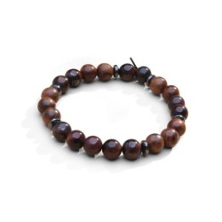 Bracelet Mika wood œil du tigre rouge | Belle mais pas que