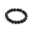 Bracelet Mika volcanik agate noire mat | Belle mais pas que
