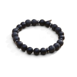 Bracelet Mika volcanik agate noire mat | Belle mais pas que