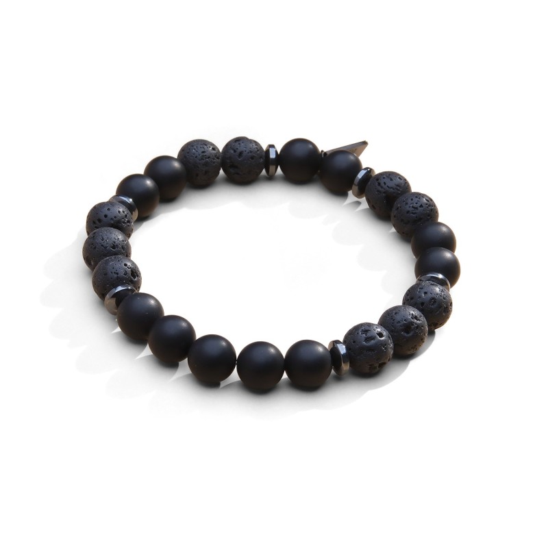 Bracelet Mika volcanik agate noire mat | Belle mais pas que
