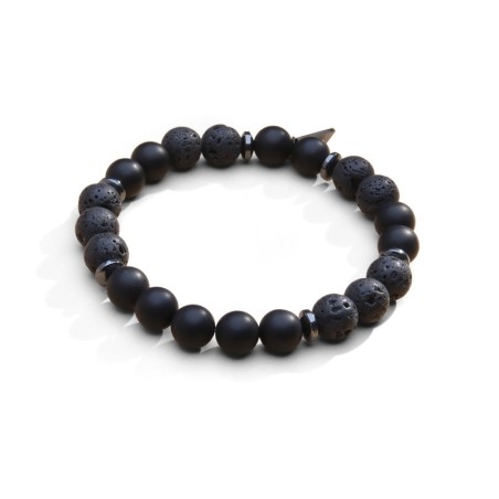 Bracelet Mika volcanik agate noire mat | Belle mais pas que
