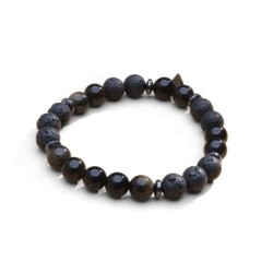 Bracelet Mika volcanik obsidienne | Bracelet homme | Belle mais pas que