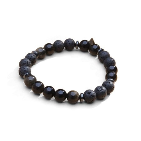 Bracelet Mika volcanik obsidienne | Bracelet homme | Belle mais pas que