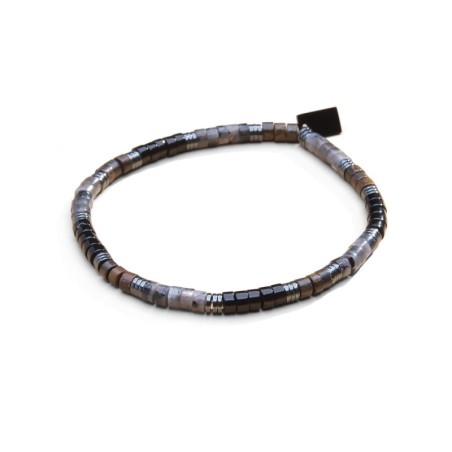 Bracelet Leo labradorite noire, bronzite & onyx | Belle mais pas que