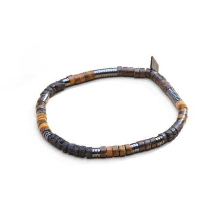 Bracelet Leo il du tigre, bronzite & pierre de lave | Belle mais pas que