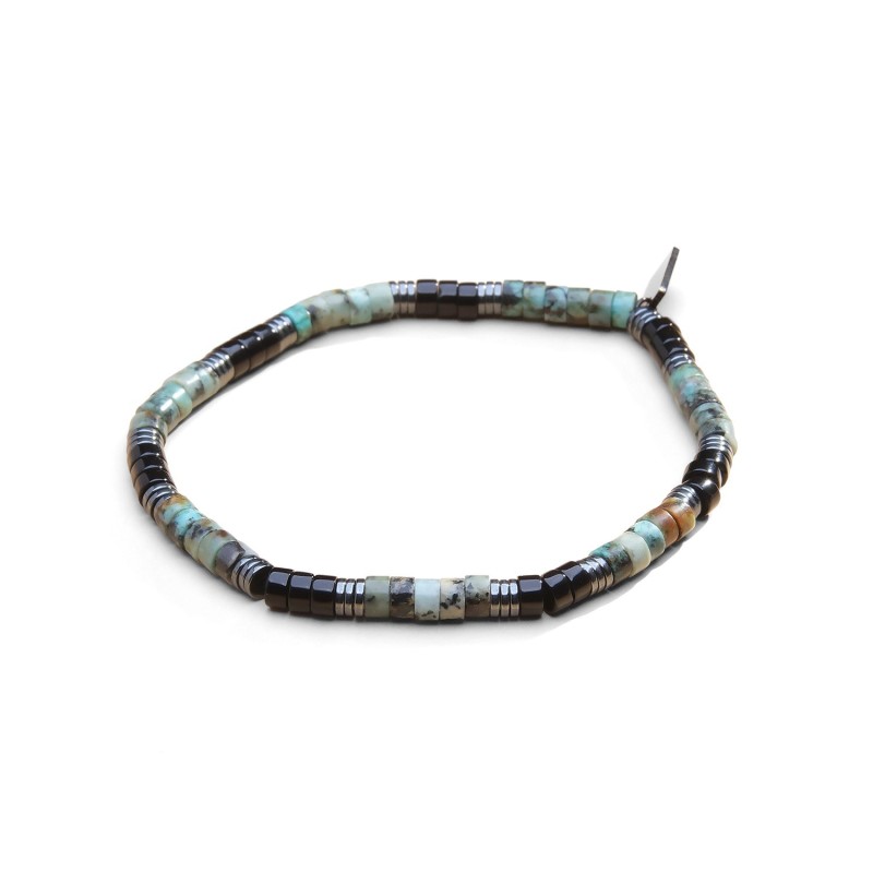 Bracelet Leo turquoise africaine & onyx | Belle mais pas que