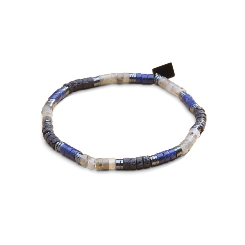 Bracelet Leo lapis lazuli, pierre de lune & pierre de lave | Belle mais pas que