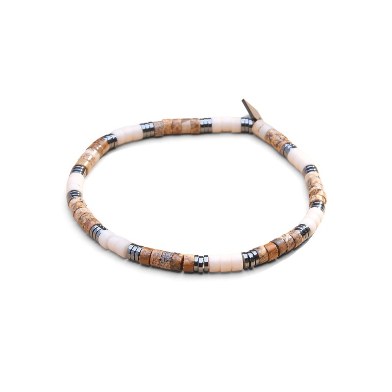 Bracelet Leo jaspe paysage & pierre de rivière | Belle mais pas que