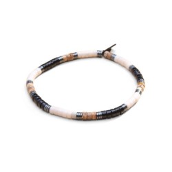 Bracelet Leo jaspe paysage, pierre de rivière & onyx | Belle mais pas que