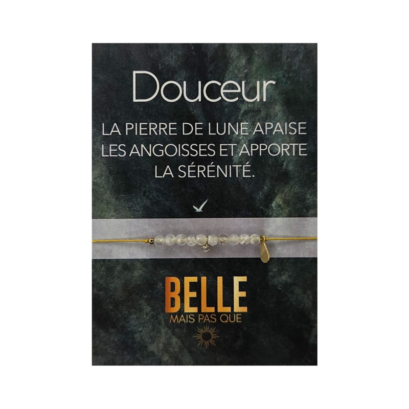 Bracelet With love Pierre de lune blanche | Belle mais pas que