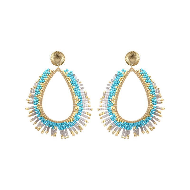Paire de boucles d'oreilles Maya Blue ocean