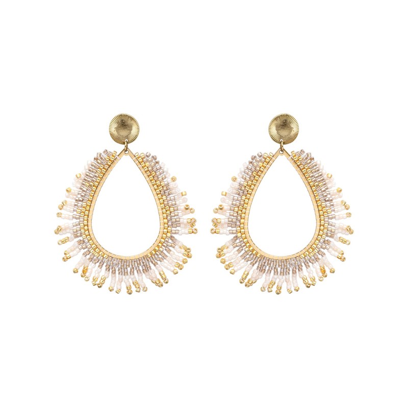 Paire de boucles d'oreilles Maya White jasmin