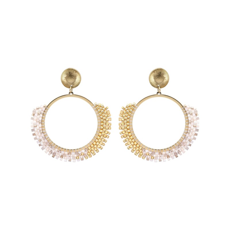 Paire de boucles d'oreilles Tal White jasmin