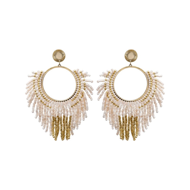 Paire de boucles d'oreilles Isla White jasmin