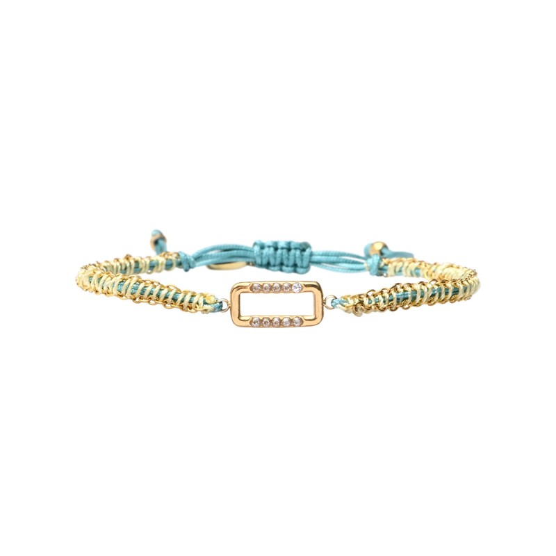 Bracelet Lina Squircle cordon turquoise