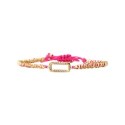 Bracelet Lina Squircle cordon rose