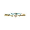 Bracelet Lina Trèfle cordon turquoise