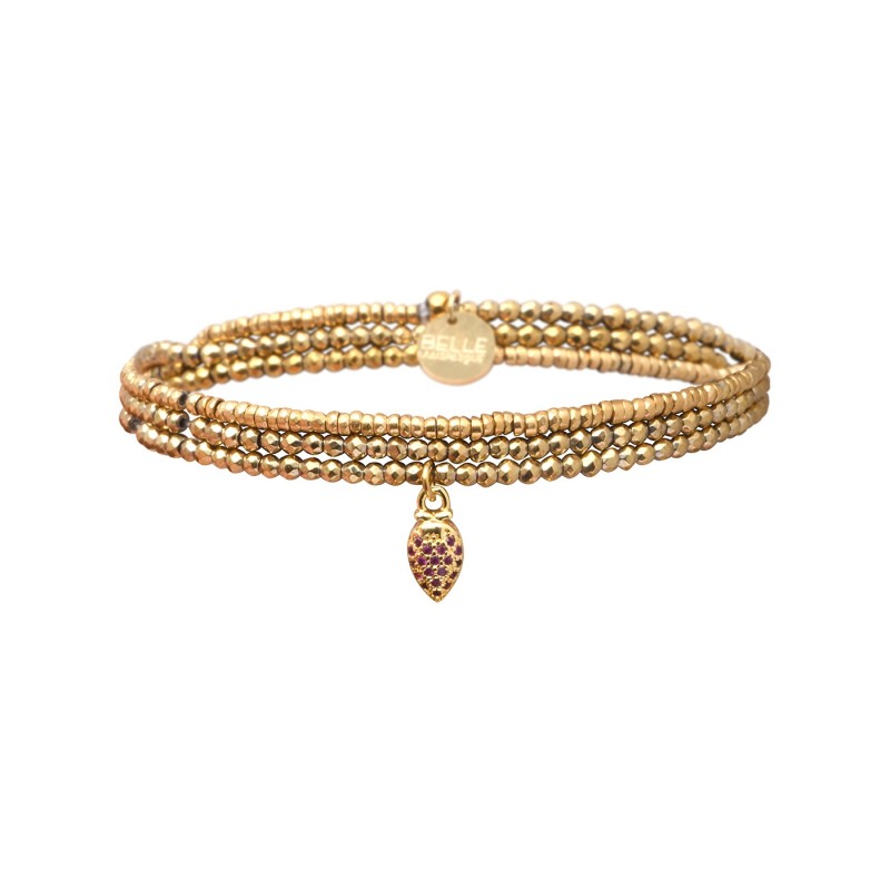 Bracelet Ness 3 Tours Fraise
