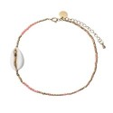 Bracelet de cheville Papeete corail rose