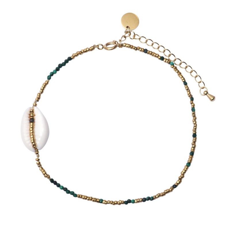 Bracelet de cheville Papeete malachite