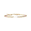 Bracelet Maeva tourmaline rose, perles de culture et pépites de diamant brut