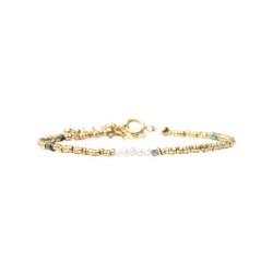 Bracelet Maeva rubis zoïste, perles de culture et pépites de diamant brut
