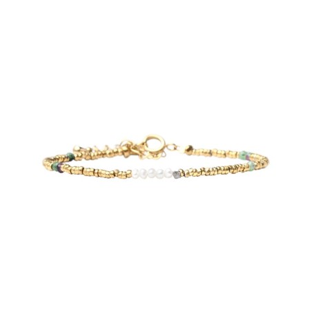 Bracelet Maeva rubis zoïste, perles de culture et pépites de diamant brut