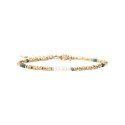 Bracelet Maeva malachite, perles de culture et pépites de diamant brut