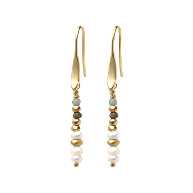 Boucles d'oreilles Teiva turquoise africaine