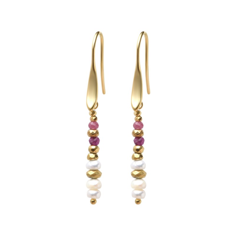 Boucles d'oreilles Teiva rubis