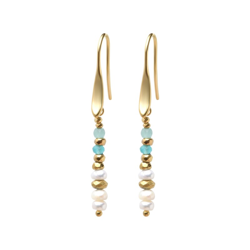 Boucles d'oreilles Teiva amazonite