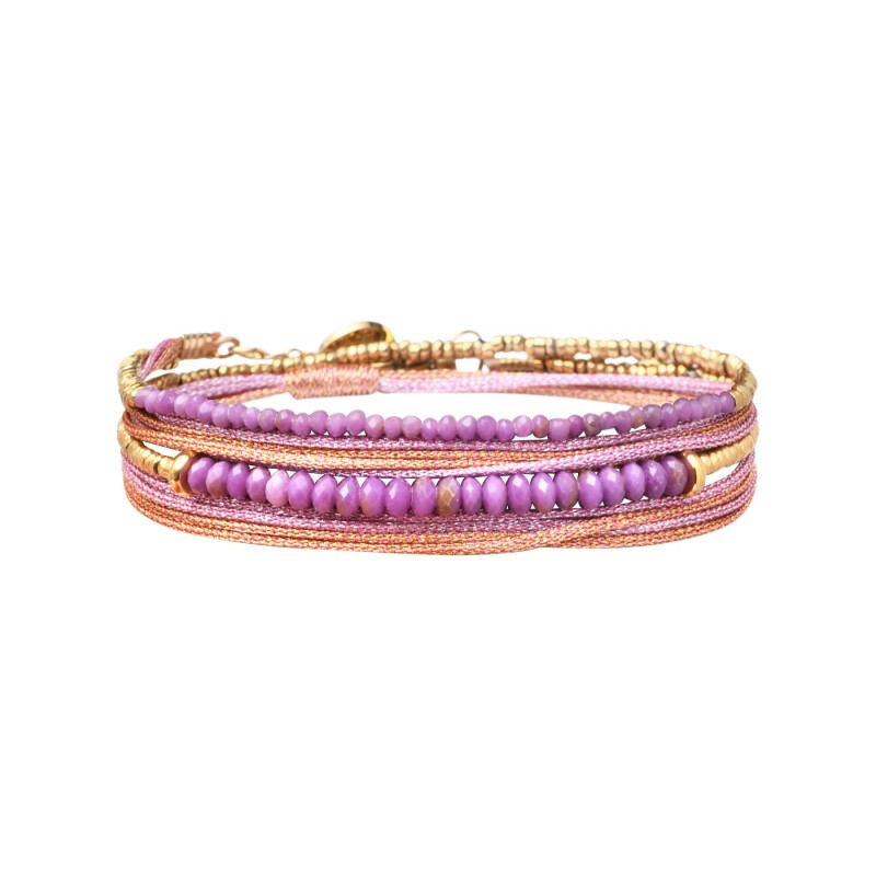 Bracelet 2 tours Solea Nude mica violet