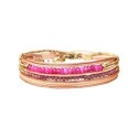 Bracelet 2 tours Solea Nude tourmaline rose, jade rose