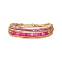 Bracelet 2 tours Solea Nude jade rose, mica violet