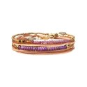 Bracelet 2 tours Solea Nude tourmaline, mica violet