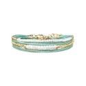 Bracelet 2 tours Solea Turquoise perle de culture, nacre